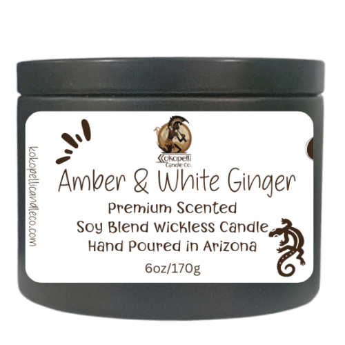 Amber and White Ginger Wickless Candle