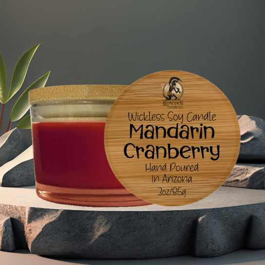 Mandarin Cranberry 3oz Wickless Candle Kokopelli Candle Co.